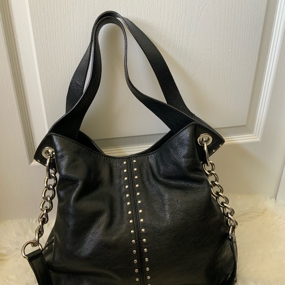 Micheal Kors Uptown Astor Black/Silver Large Shoulder Leather Tote - Picture 3 of 3